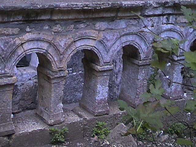 Church towards the bottom of the pit.