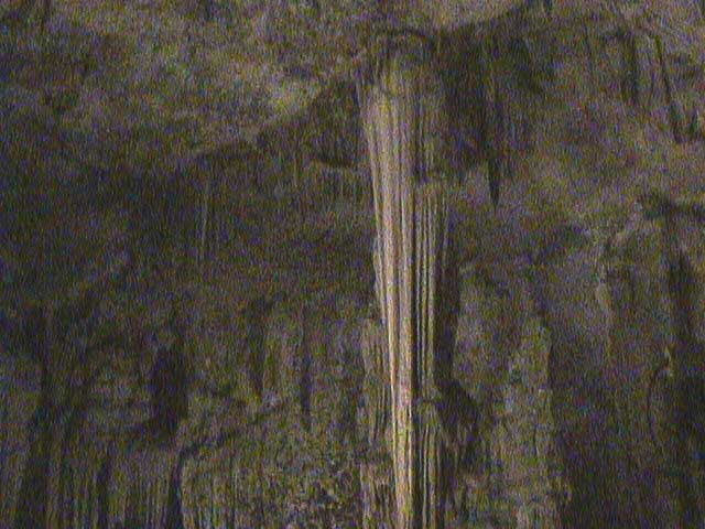 An old cave with stalactites and stalagmites - it was really humid in here!